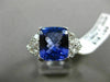 LARGE 4.65CT DIAMOND & AAA TANZANITE 18KT WHITE GOLD 3D SQUARE ENGAGEMENT RING