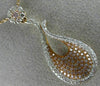 ESTATE .95CT WHITE & PINK DIAMOND 18K WHITE & ROSE GOLD FLOWER TEAR DROP PENDANT