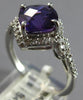 2.22CT DIAMOND & AAA AMETHYST 14KT WHITE GOLD CUSHION & ROUND GEOMETRICAL RING