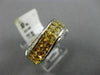 ESTATE 2.72CT DIAMOND YELLOW SAPPHIRE 14K WHITE GOLD GRADUATING CRISS CROSS RING