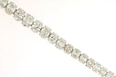 7.0CT DIAMOND 14KT WHITE GOLD 3D ROUND OVAL GRADUATING ETERNITY TENNIS BRACELET