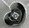 ESTATE .35CT DIAMOND 14KT WHITE GOLD 3D SOLITAIRE FLOATING HEART PENDANT #16921