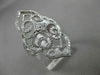 ESTATE LARGE .46CT ROUND DIAMOND 14KT WHITE GOLD OPEN FILIGREE FLUER DE LIS RING