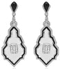 EXTRA LARGE 8.13CT DIAMOND AAA BLACK ONYX & CRYSTAL 18K WHITE GOLD DROP EARRINGS
