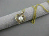 ESTATE DIAMOND & AAA PEARL 14KT YELLOW GOLD 3D OPEN HEART SOLITAIRE PENDANT 1085