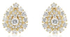 ESTATE .90CT DIAMOND 14KT YELLOW GOLD 3D CLUSTER TEAR DROP STUD EARRINGS