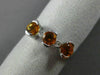 ESTATE .77CT DIAMOND & AAA CITRINE 14KT WHITE GOLD 5 STONE SEMI BEZEL FUN RING