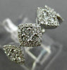 ESTATE LARGE .76CT DIAMOND 18K WHITE GOLD CLUSTER SQUARE SEMI ETERNITY LOVE RING