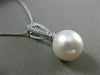 ESTATE .15CT DIAMOND 14K WHITE GOLD 3D SOUTH SEA PEARL ETOILE FLOATING PENDANT