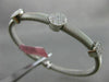 ESTATE .60CT DIAMOND 14KT WHITE GOLD 3D CIRCULAR MESH FLEXIBLE BANGLE BRACELET