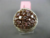 ESTATE LARGE 3.17CT PINK & WHITE DIAMOND 18K TWO TONE GOLD MULTI SHAPE OVAL RING