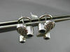 ESTATE 1.10CT DIAMOND & SAPPHIRE 14KT WHITE GOLD 3D PAVE ETOILE X LOVE EARRINGS