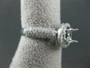 ESTATE 14KT WHITE GOLD SEMI MOUNT ENGAGEMENT RING. 3D ROUND HALO DESIGN