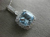 ESTATE LARGE 3.12CT DIAMOND & AAA AQUAMARINE 14KT WHITE GOLD FILIGREE PENDANT