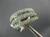 ESTATE LARGE 2.09CT DIAMOND 14K WHITE GOLD MULTI ROW CRISS CROSS FUN RING #18560