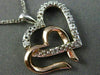 ESTATE .06CT DIAMOND 14KT WHITE & ROSE GOLD DOUBLE HEART LOVE PENDANT WITH CHAIN