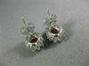ESTATE 2.61CT DIAMOND & AAA RUBY 14K WHITE GOLD OVAL FLOWER STUD EARRINGS #26511