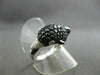 ESTATE WIDE 2.04CT BLACK & WHITE DIAMOND 14K WHITE GOLD DOLPHIN FUN RING AMAZING