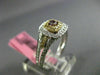 ESTATE GIA .44CT DIAMOND 18KT TRI COLOR GOLD 3D SQUARE HALO ENGAGEMENT RING