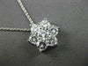 ESTATE LARGE 1.50CT DIAMOND 14K WHITE GOLD 3D FLOWER STAR FLOATING PENDANT CHAIN