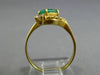 ESTATE .80CT DIAMOND & AAA EMERALD 18KT YELLOW GOLD 3D LEAF ROPE HEART LOVE RING