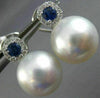 EXTRA LARGE .84CT DIAMOND AAA SAPPHIRE & SOUTH SEA PEARL 18K WHITE GOLD EARRINGS