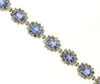 10.55CT DIAMOND & AAA TANZANITE 14KT WHITE GOLD 3D OVAL & ROUND TENNIS BRACELET