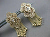 ANTIQUE DIAMOND FILIGREE HANGING TASSEL 14KT YELLOW GOLD EARRINGS 37MM #21291