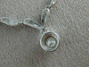 ANTIQUE .20CT DIAMOND 18K WHITE GOLD 3D CLASSIC SOLITAIRE SWIRL NECKLACE #19119