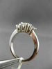 ESTATE 1.12CT DIAMOND 14K WHITE GOLD 3 STONE PAST PRESENT FUTURE ENGAGEMENT RING