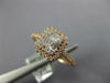 ESTATE .50CT DIAMOND 18KT ROSE GOLD ROUND & BAGUETTE CLUSTER HALO PROMISE RING