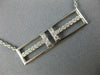 ESTATE LARGE .38CT DIAMOND 18KT WHITE GOLD 3D RECTANGULAR DOUBLE T LOVE NECKLACE