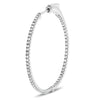 ESTATE .50CT DIAMOND 14K WHITE GOLD 3D CLASSIC INSIDE OUT HOOP HANGING EARRINGS