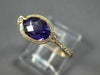 ESTATE 1.28CT DIAMOND & AAA AMETHYST 14KT ROSE GOLD SEMI ETERNITY FILIGREE RING