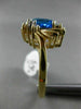 ESTATE WIDE 2.18CT DIAMOND & AAA BLUE TOPAZ 14KT YELLOW GOLD 3D FLOWER FUN RING