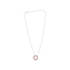 1.95CT DIAMOND & AAA RUBY 14K WHITE GOLD 3D OVAL & ROUND CIRCLE OF LIFE NECKLACE