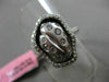 ESTATE LARGE .65CT DIAMOND 18KT WHITE GOLD 3D NUGGET HALO MATTE & SHINY FUN RING