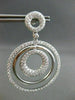 ESTATE LARGE 1.98CT DIAMOND 14KT WHITE GOLD CIRCLE OF LIFE HANGING EARRINGS