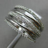 ESTATE .56CT ROUND DIAMOND 14KT WHITE GOLD 3D MULTI ROW CRISS CROSS LOVE RING