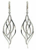 ESTATE .82CT DIAMOND 18KT WHITE GOLD 3D CLASSIC TEAR DROP LOVE HANGING EARRINGS