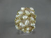 ESTATE EXTRA LARGE AAA SOUTH SEA & PINK QUARTZ 14KT YELLOW GOLD FUN RING #26303