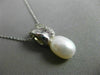 ANTIQUE .16CT DIAMOND & AAA SOUTH SEA PEARL 18KT WHITE GOLD OVAL PENDANT #12013