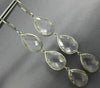 ESTATE LARGE AAA CRYSTAL 14KT WHITE GOLD PEAR SHAPE LEVER BACK HANGING EARRINGS
