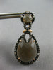 12.94CT WHITE & BLACK DIAMOND & AAA SMOKEY TOPAZ 14KT ROSE GOLD HANGING EARRINGS