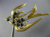 ESTATE 1.70CT DIAMOND & AAA SAPPHIRE 18KT YELLOW GOLD 3D BIRD BROOCH PIN #23874