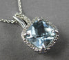1.85CT DIAMOND & AAA AQUAMARINE 14KT WHITE GOLD CUSHION & ROUND FLOATING PENDANT