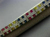 ESTATE WIDE 10.28CT DIAMOND & MULTI COLOR SAPPHIRE 14K WHITE GOLD LONG BRACELET