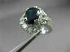 ESTATE LARGE 6.71CT DIAMOND & AAA SAPPHIRE 18KT WHITE GOLD 3D BALLERINA RING