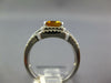 WIDE 2.14CT DIAMOND AAA CITRINE 14KT WHITE GOLD EMERALD CUT HALO ENGAGEMENT RING