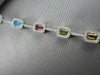 ESTATE 18KT 6.81CT MULTI COLOR EMERALD CUT SAPPHIRE & DIAMONDS GOLD BRACELET